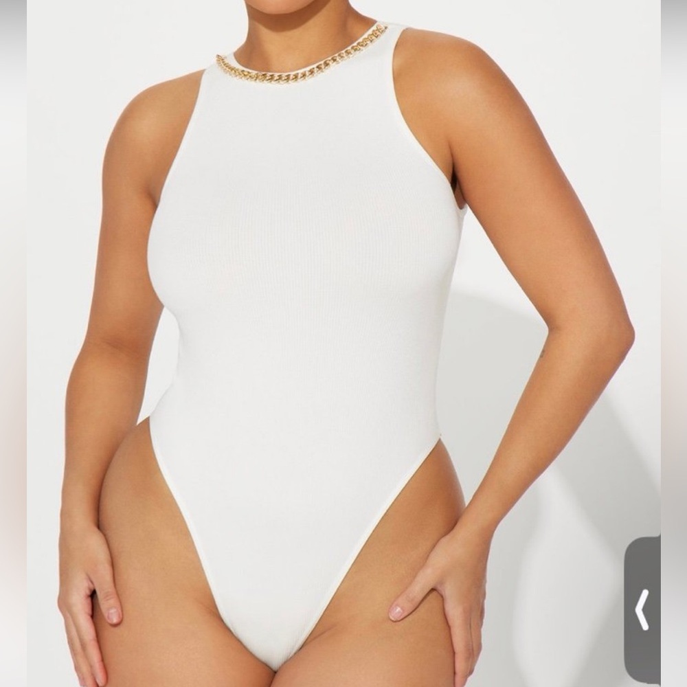 Fashion Nova Take You Serious Chain Bodysuit